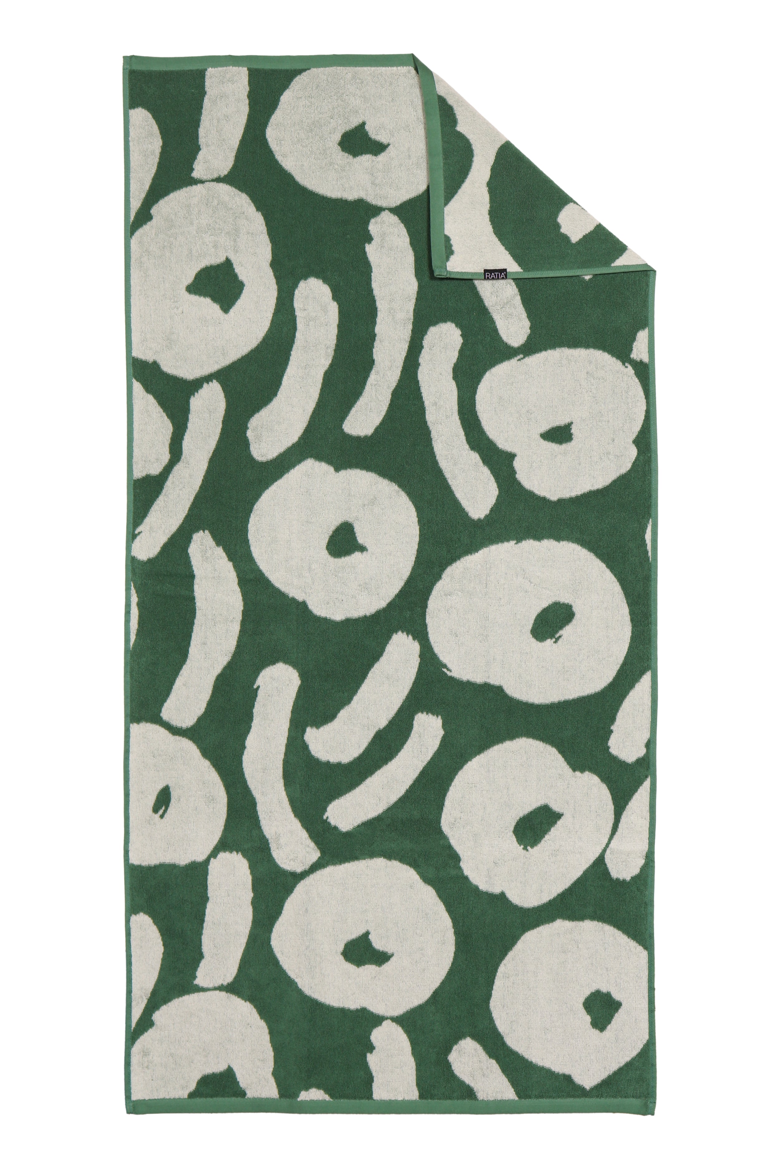 Kylpypyyhe Nuppunen, Vihreä/Valkoinen