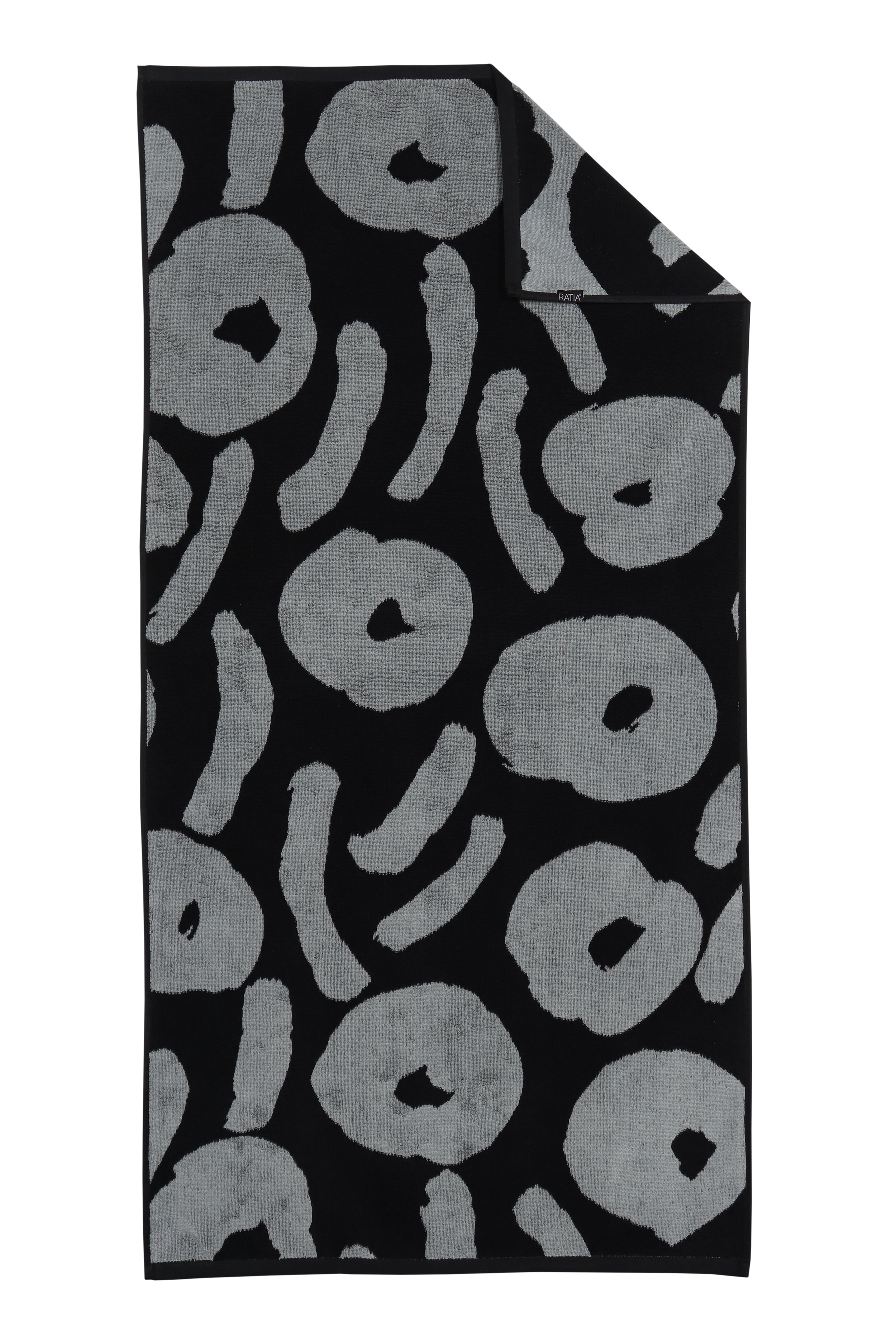 Kylpypyyhe Nuppunen, Musta/Vaalean harmaa