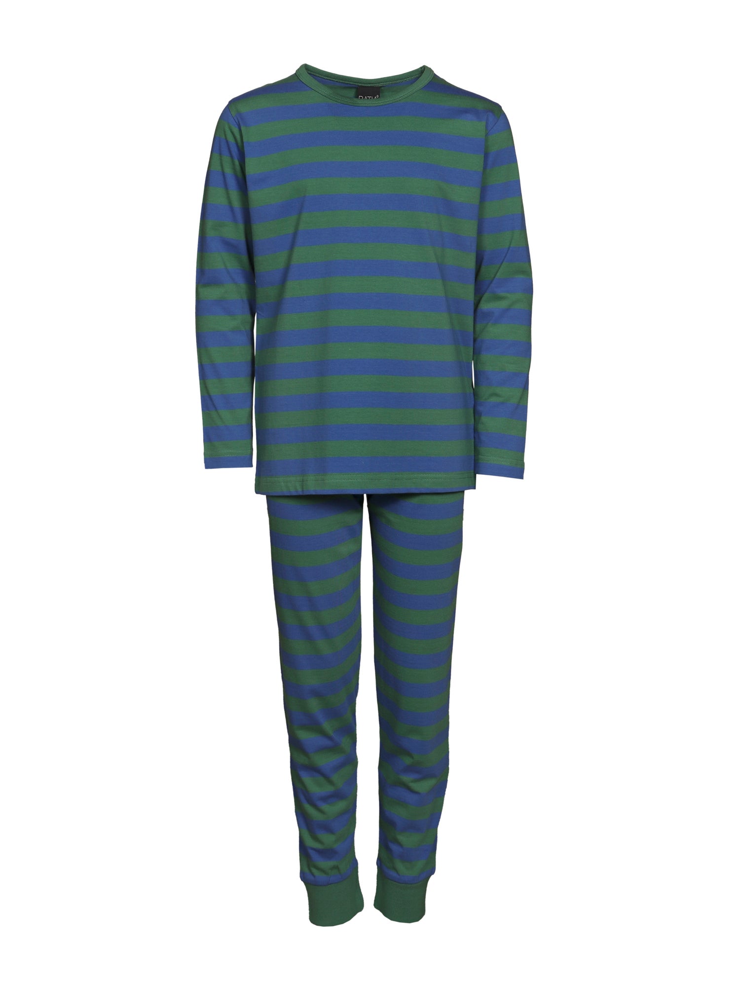 Children's Bertti Pyjamas Stripe, Blue/Green