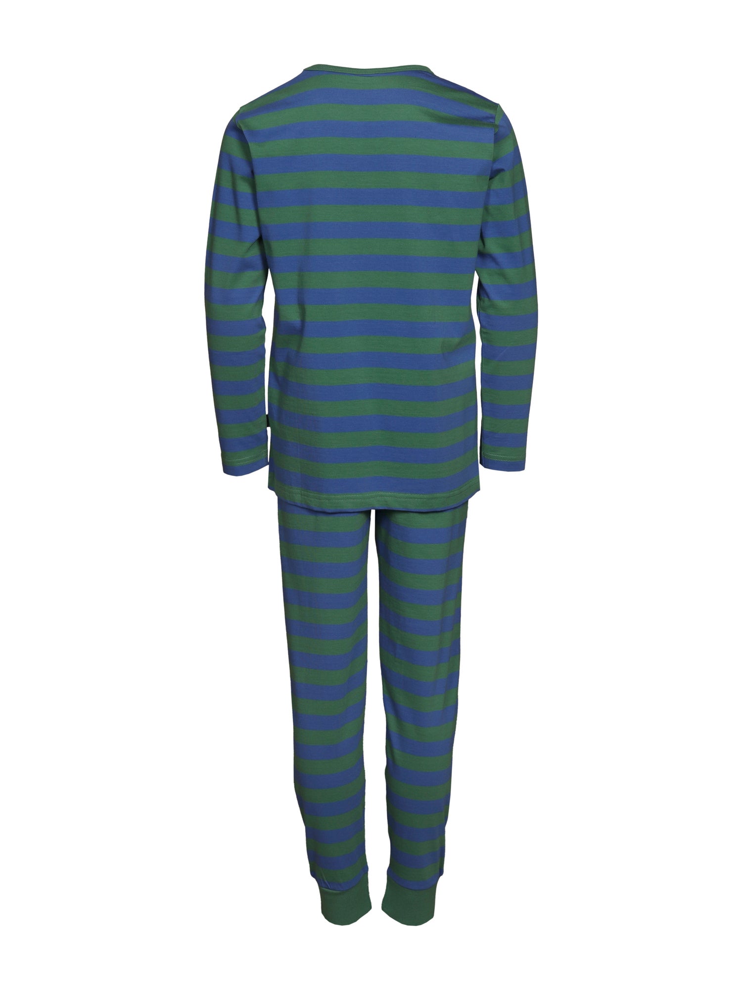 Children's Bertti Pyjamas Stripe, Blue/Green