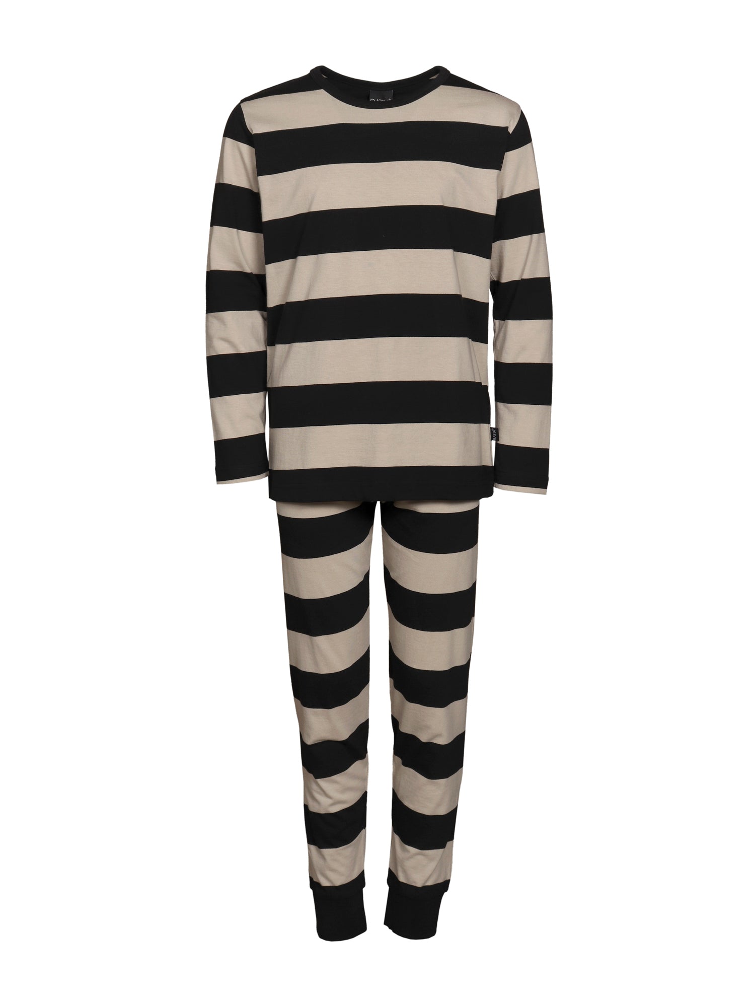 Children's Bertti Pyjamas Stripe, Black/Sand