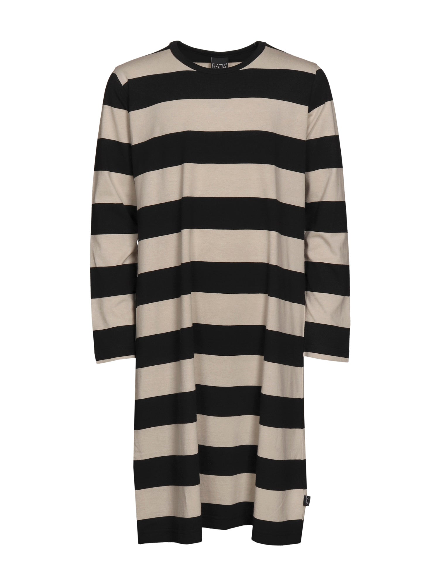 Children's Nella Nightgown Stripe, Black/Sand