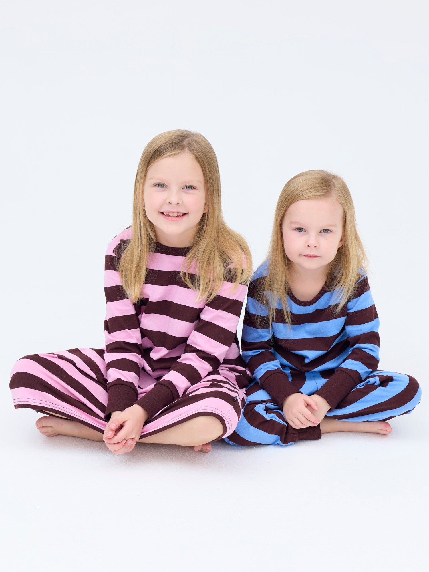 Lasten Pyjama Raita, Sininen/Viininpunainen