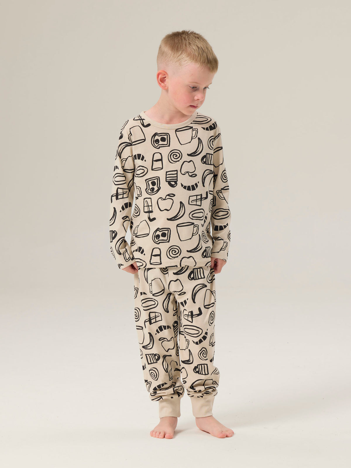 Children's Pyjamas Iltapala, Sand/Black