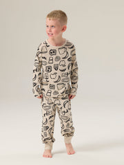 Children's Pyjamas Iltapala, Sand/Black