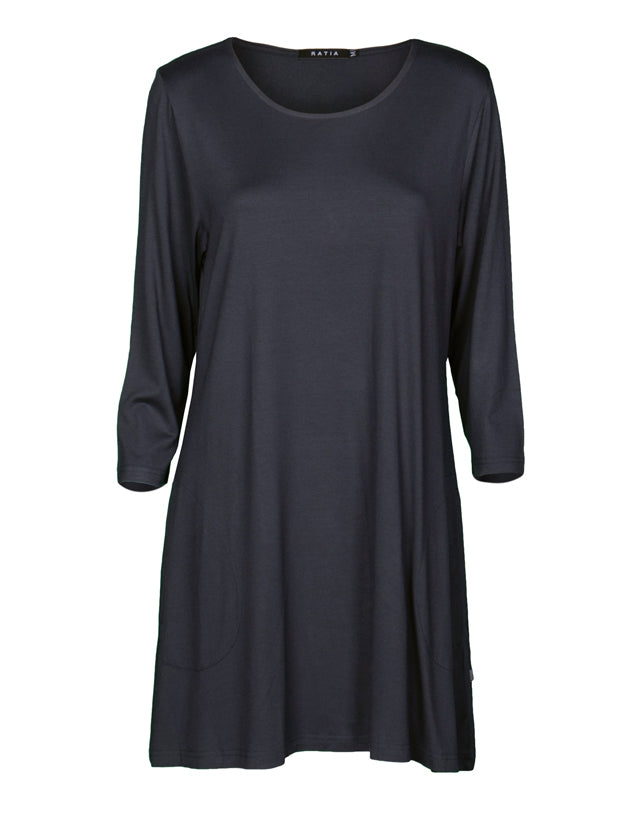 Pisara Tunika 3/4 hiha, Tummanharmaa