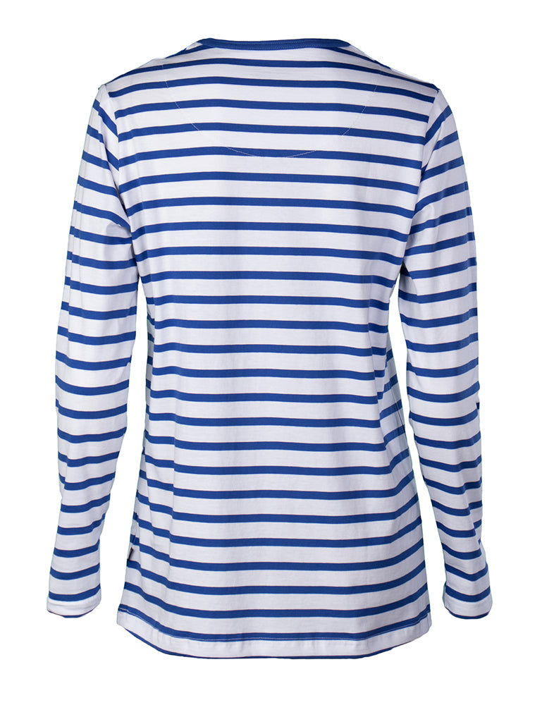 Striped Long Sleeve Shirt, White/Blue