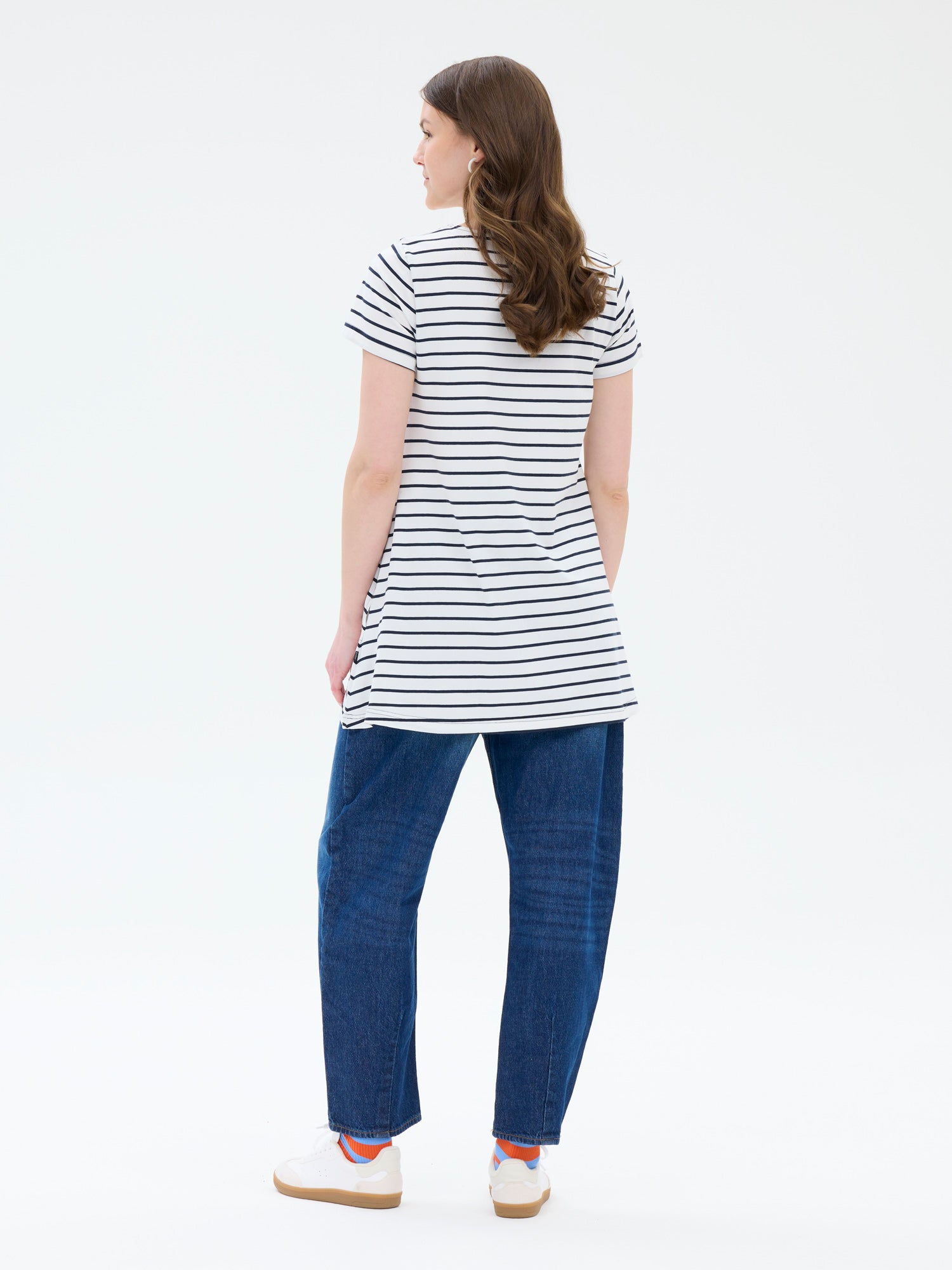 Pisara tunic Stripe, White/Dark blue