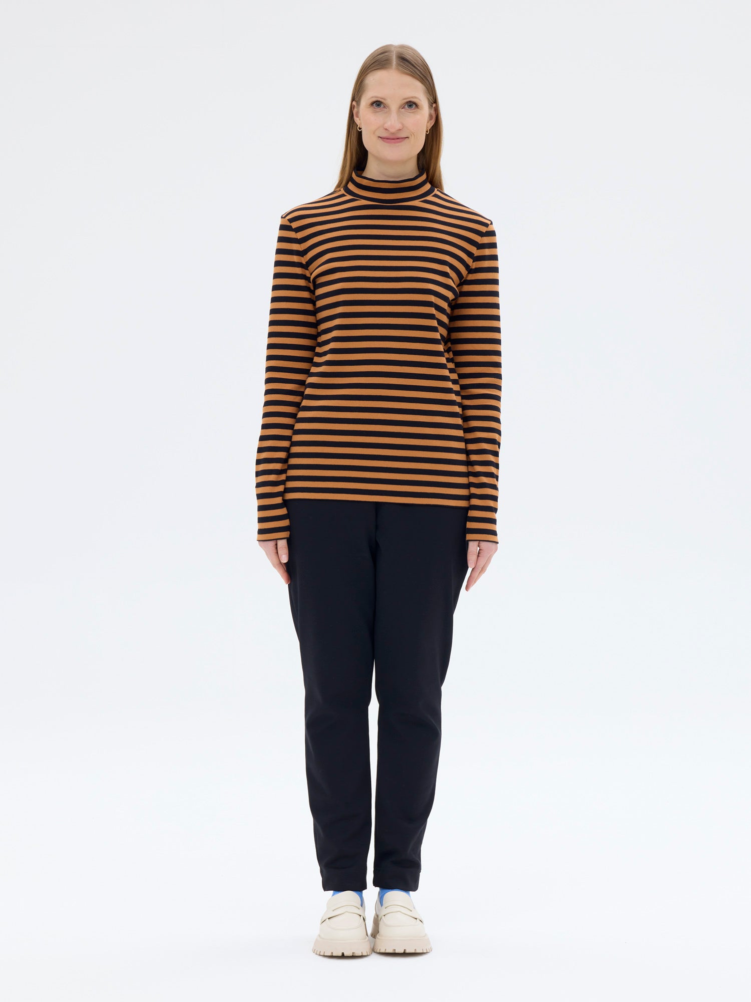 Reno Ribbed Shirt, Black/Brown