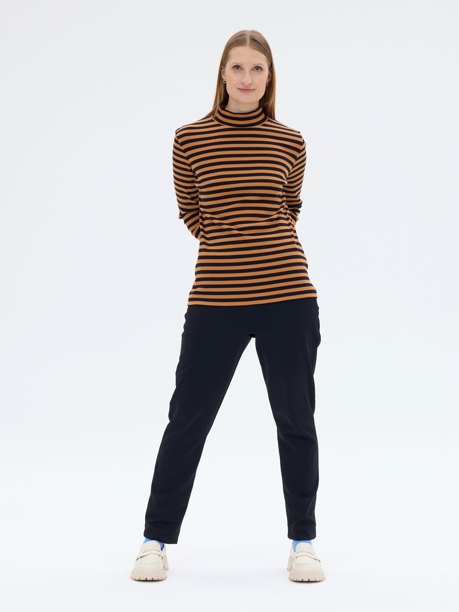 Reno Ribbed Shirt, Black/Brown