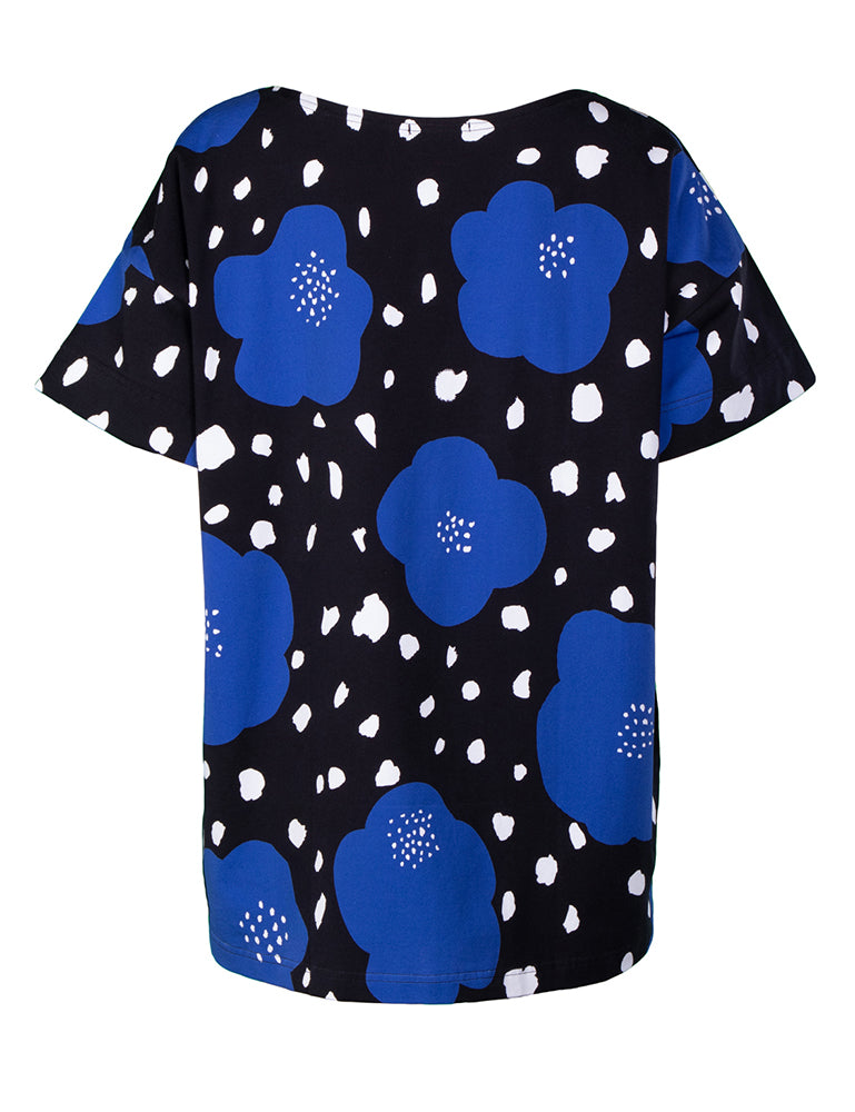 Betty shirt Poppyland, Black/Blue