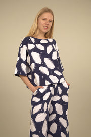 Matilda T-shirt Papu, Blue/White