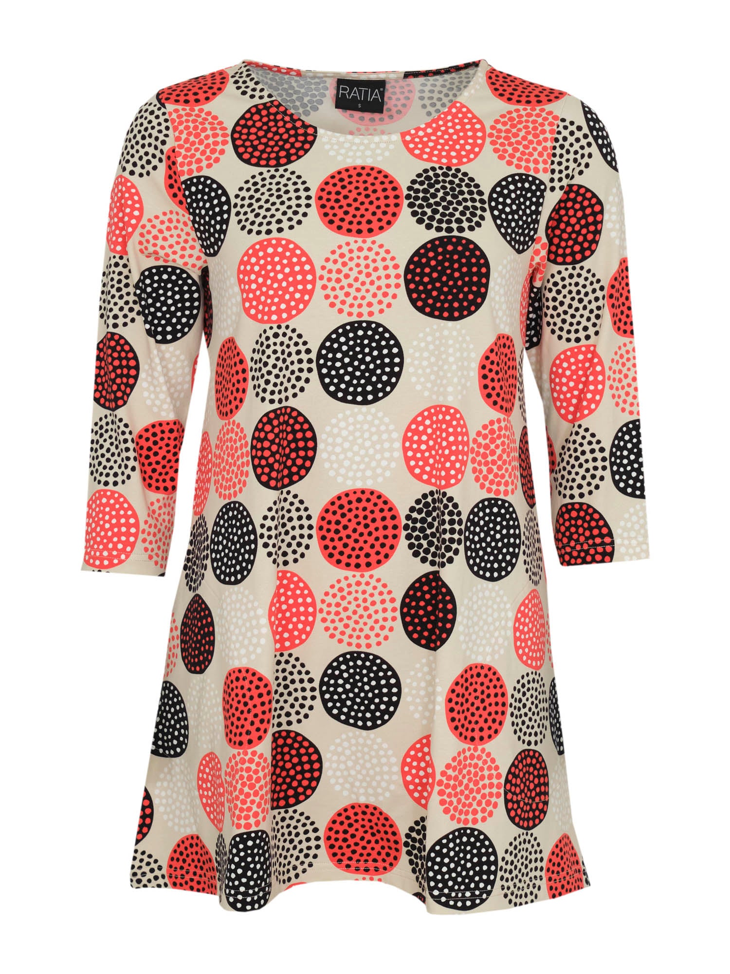 Pisara Tunika 3/4 hiha Lumipallo, Beige/Punainen