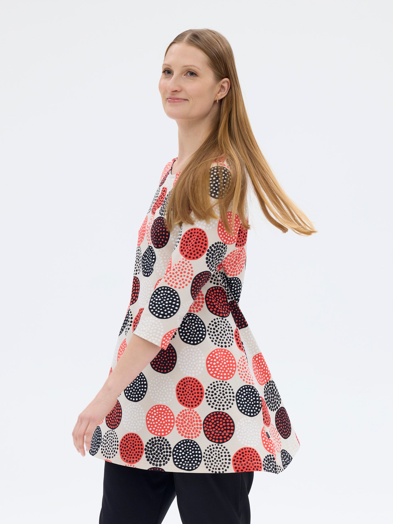 Pisara Tunika 3/4 hiha Lumipallo, Beige/Punainen