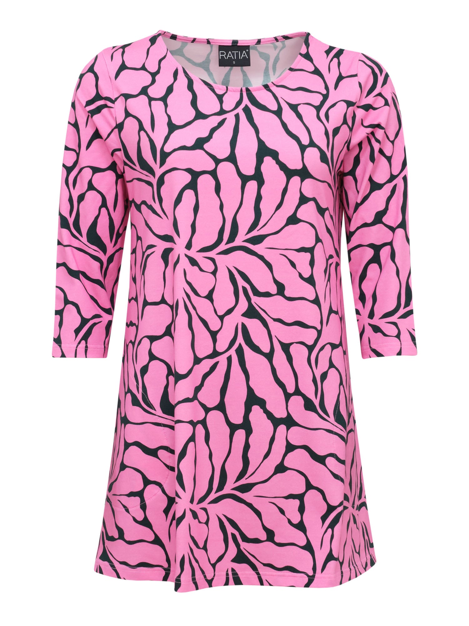 Pisara Tunika 3/4 hiha Köynnös, Vihreä/Pinkki