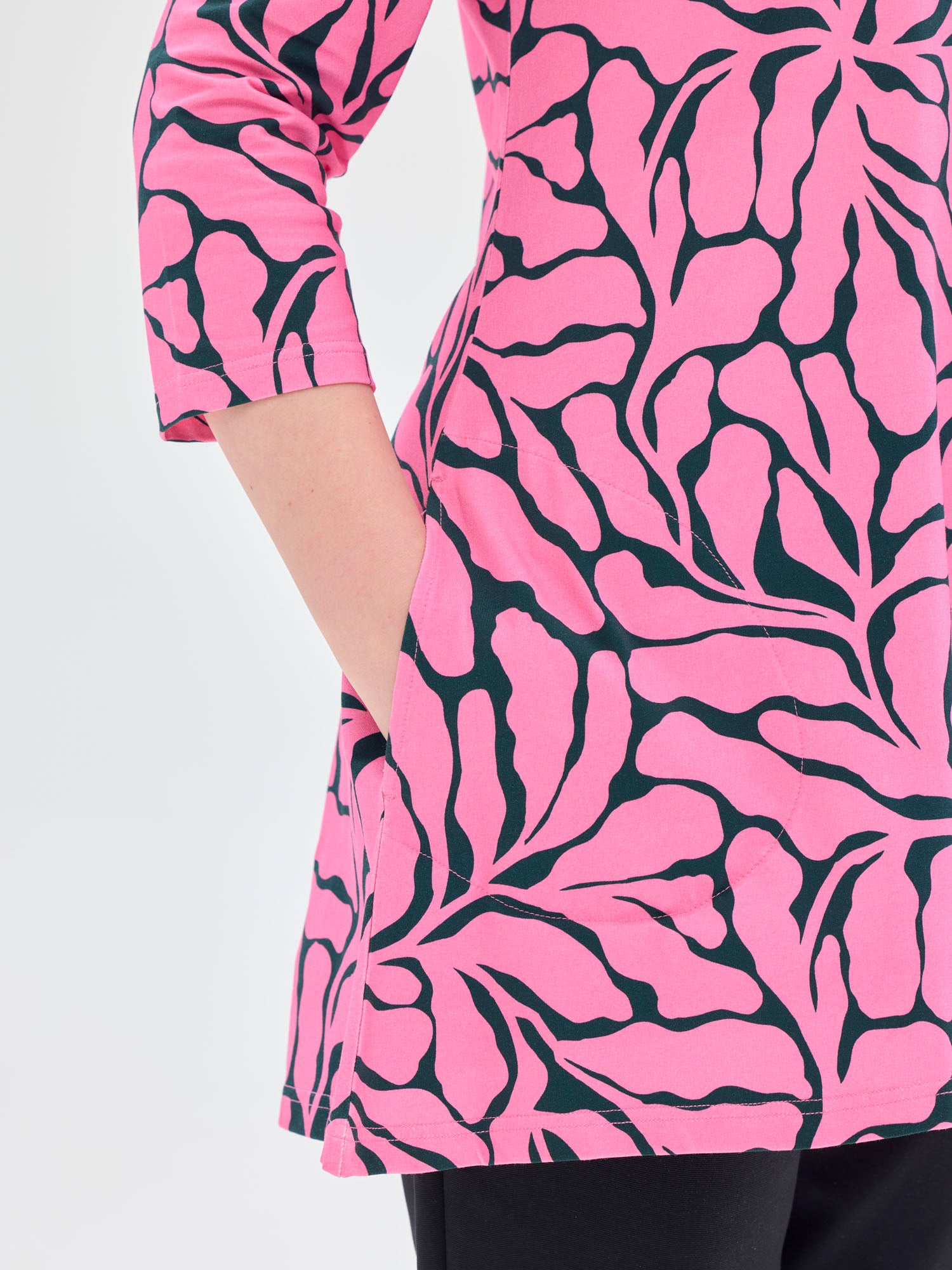 Pisara Tunika 3/4 hiha Köynnös, Vihreä/Pinkki