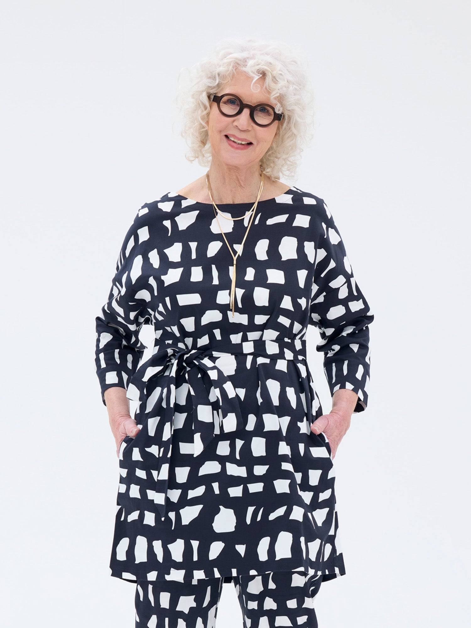 Helena Tunika  Block, Musta/Valkoinen