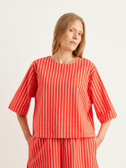 Hehku Shirt Raita, Red/White