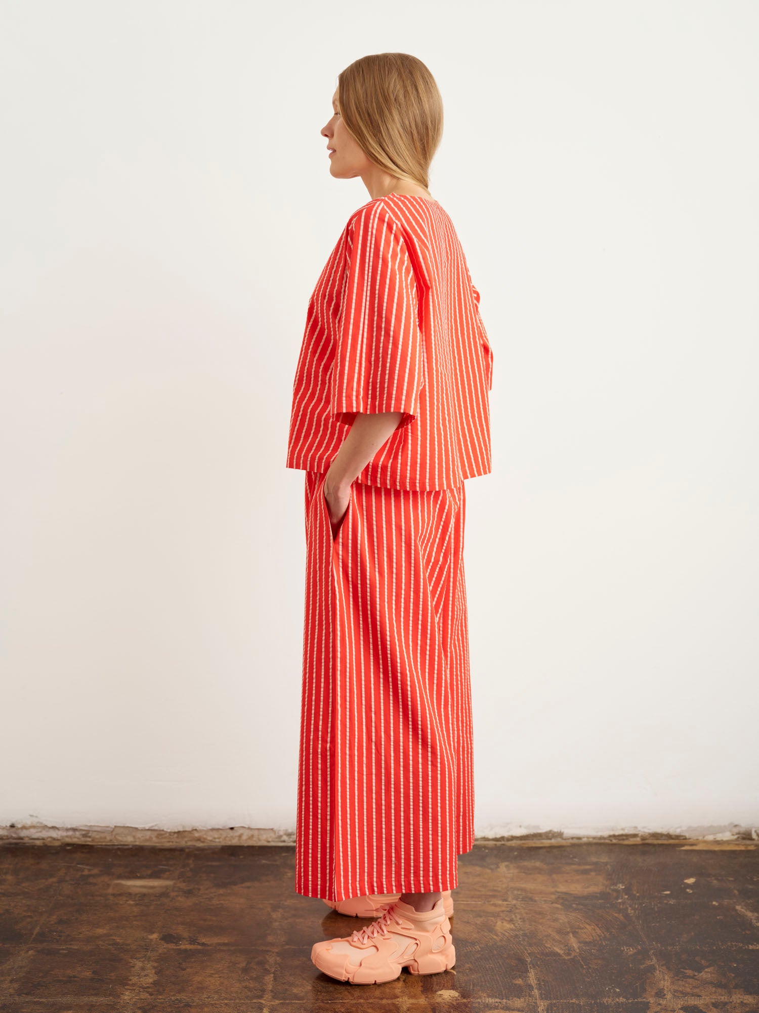 Hehku Shirt Raita, Red/White