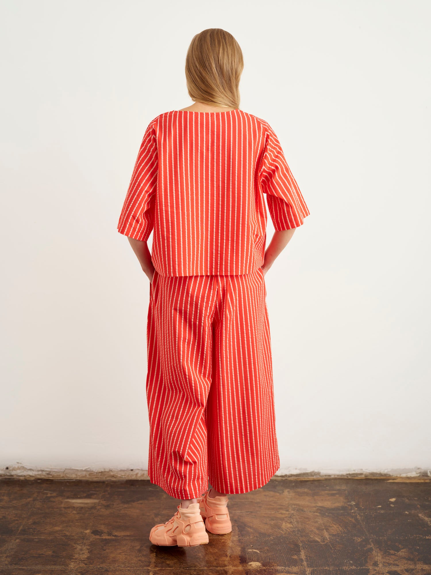 Kamu Trousers Raita, Red/White