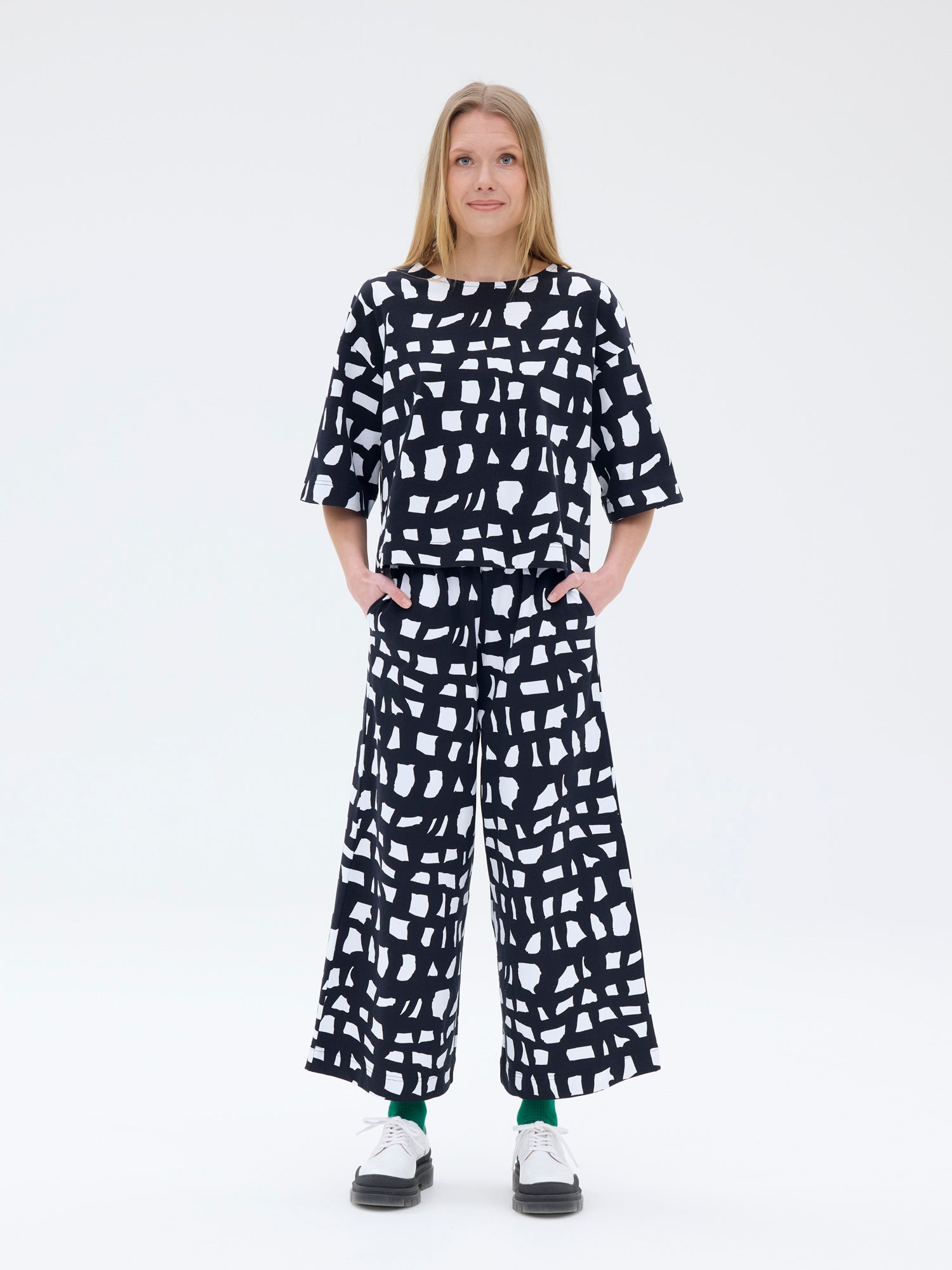 Minttu Pants Block, Black/White
