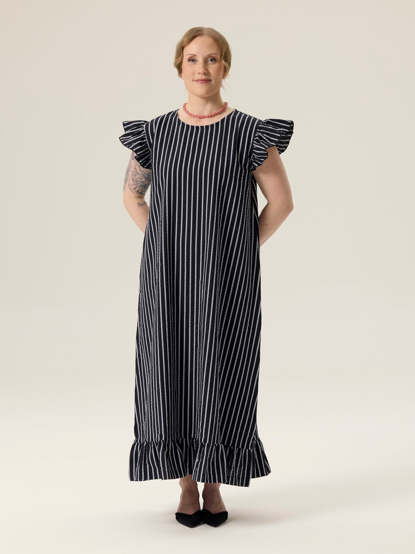 Milano Dress Stripe, Black/White