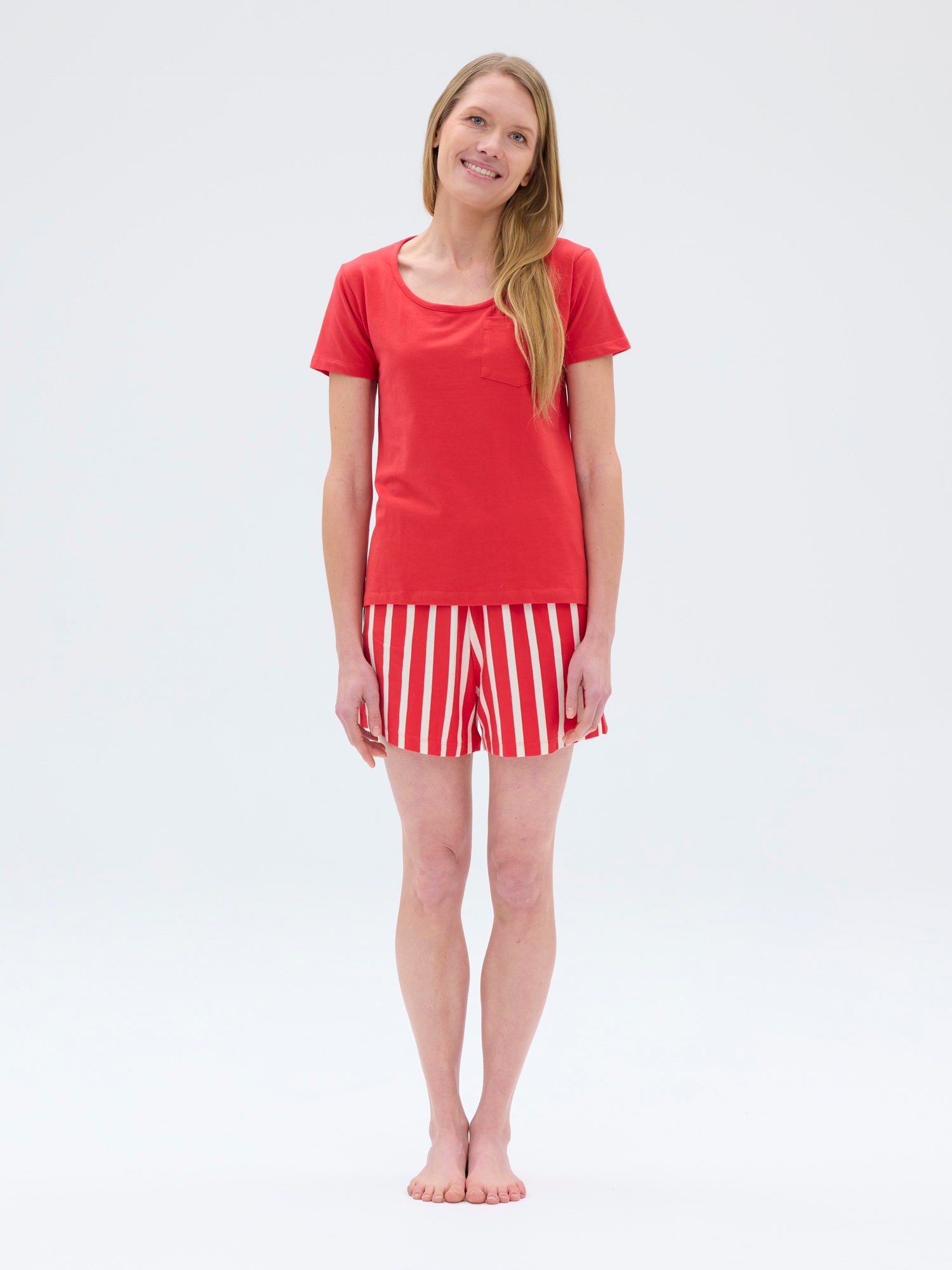 Veni Short Pyjamas, Red/Sand