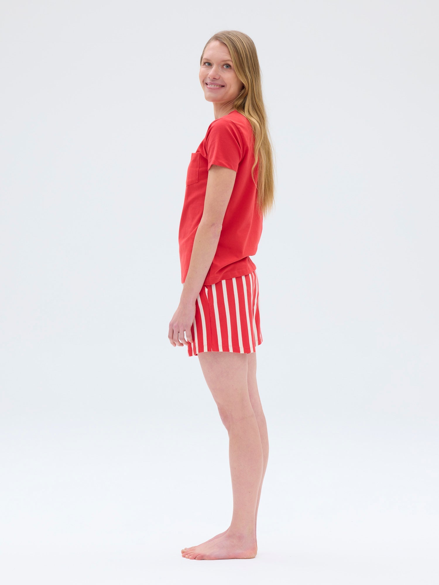 Veni Short Pyjamas, Red/Sand