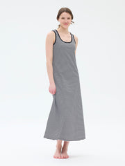 Angelika Nightgown horizontal stripe, Black/White