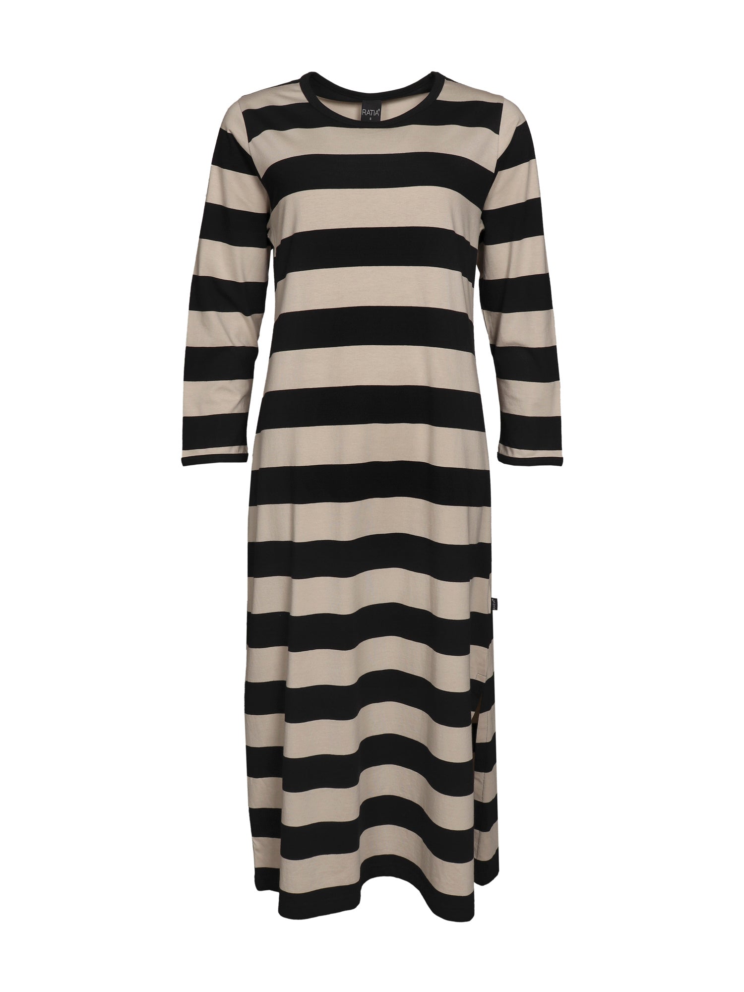 Felia Nightgown Stripe, Black/Sand