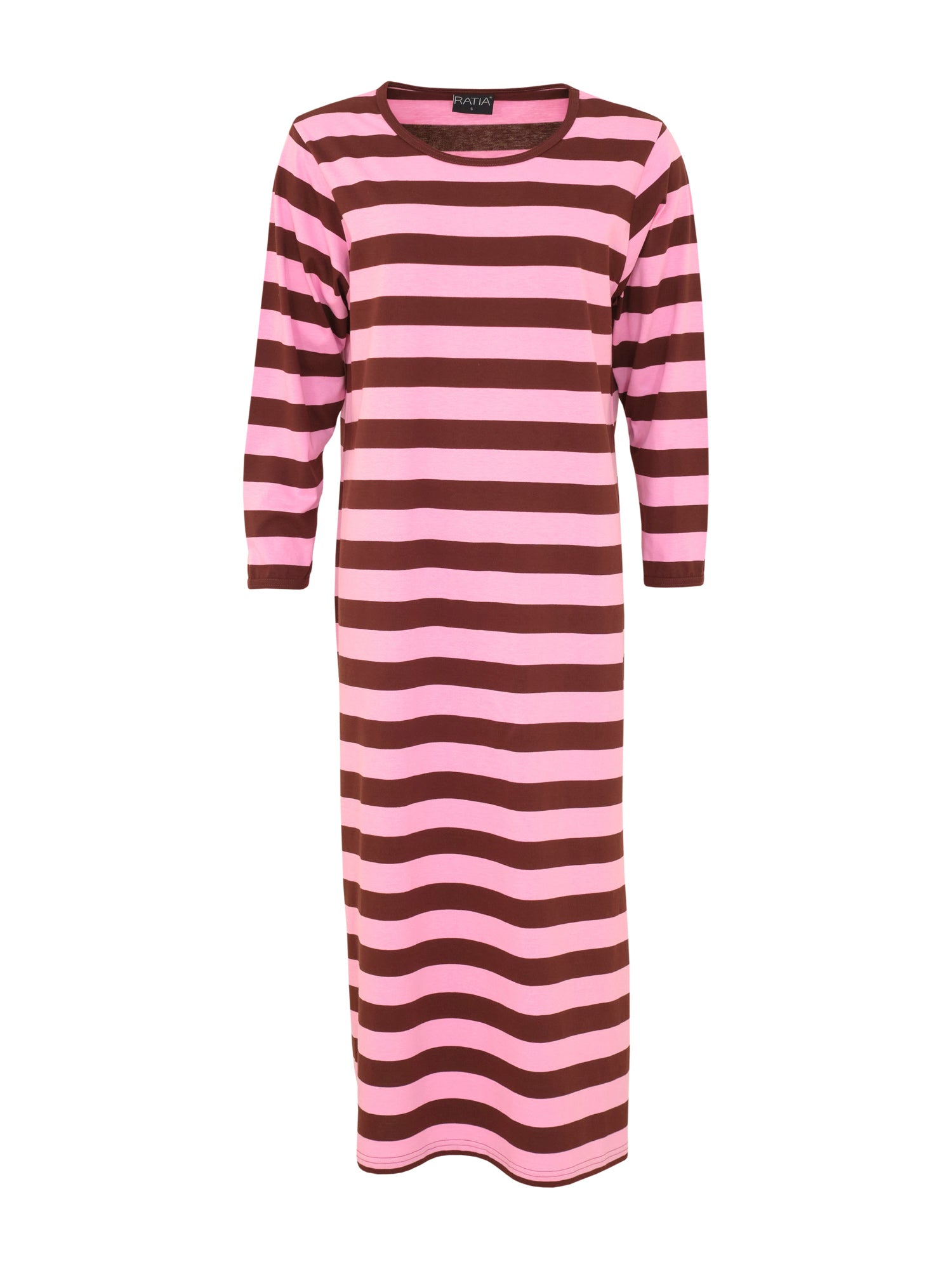 Felia Nightgown Stripe, Pink/Burgundy