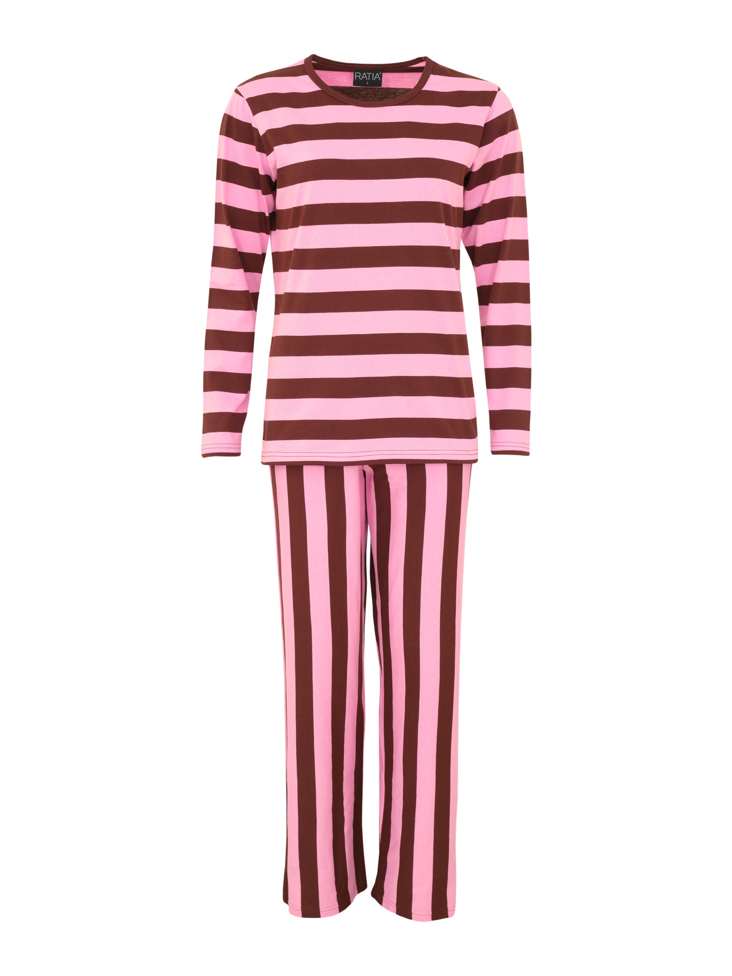 Sofia Pyjamas Stripe, Pink/Burgundy
