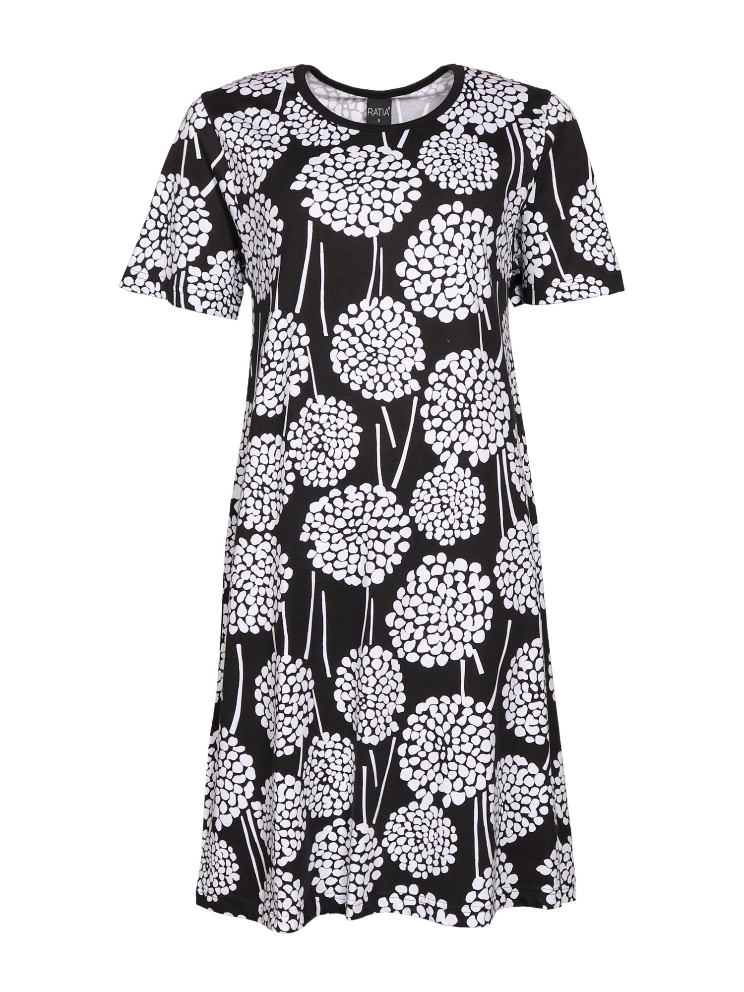 Moona Nightgown Daaliat, Black/White