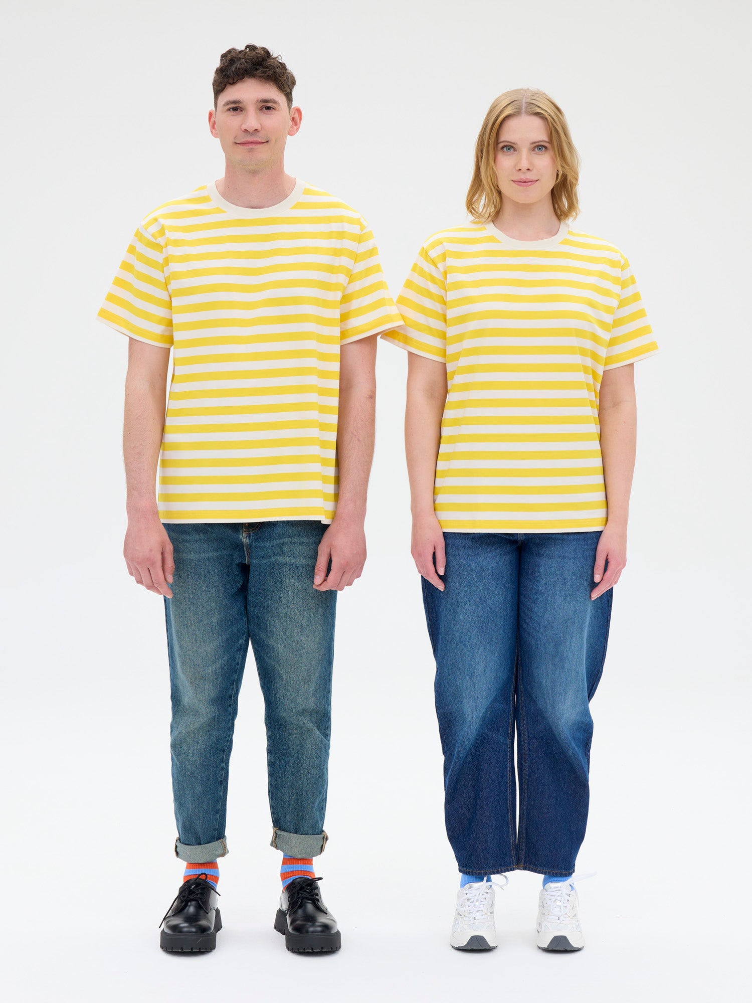 Unisex T-paita Novato, Keltainen/Valkoinen