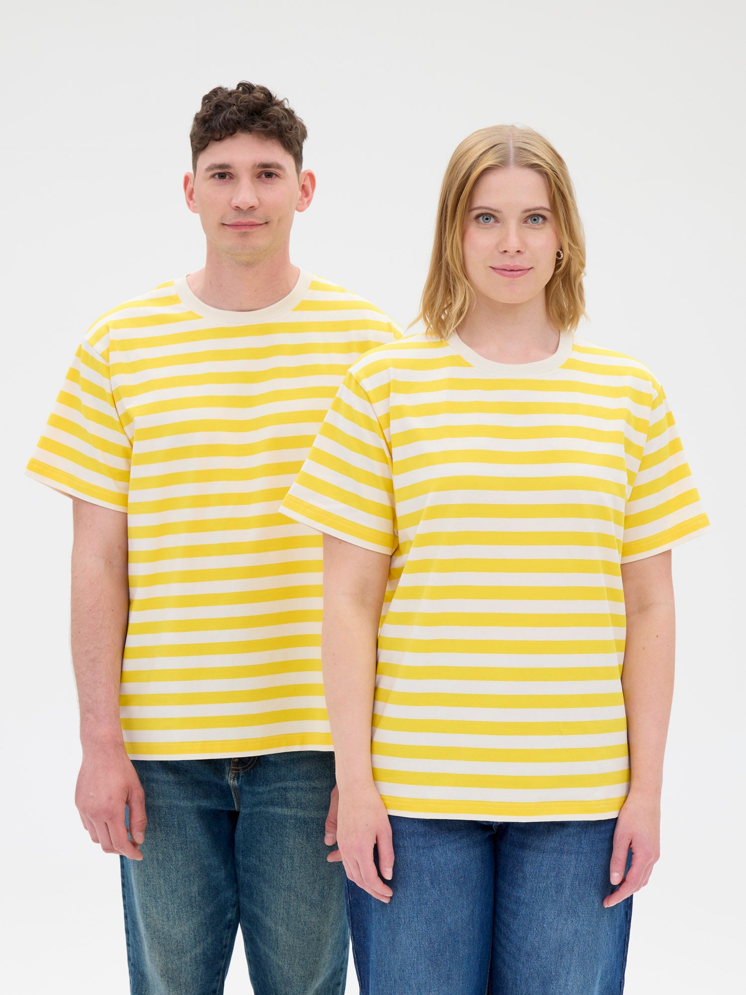 Unisex T-paita Novato, Keltainen/Valkoinen