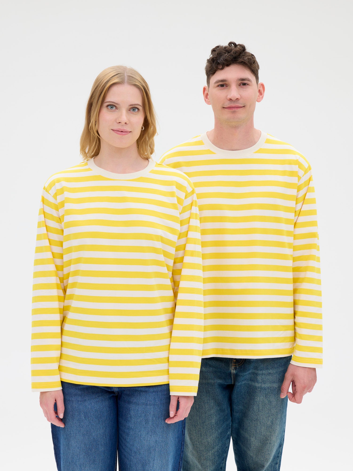 Unisex Paita Modesto Raita, Keltainen/Valkoinen