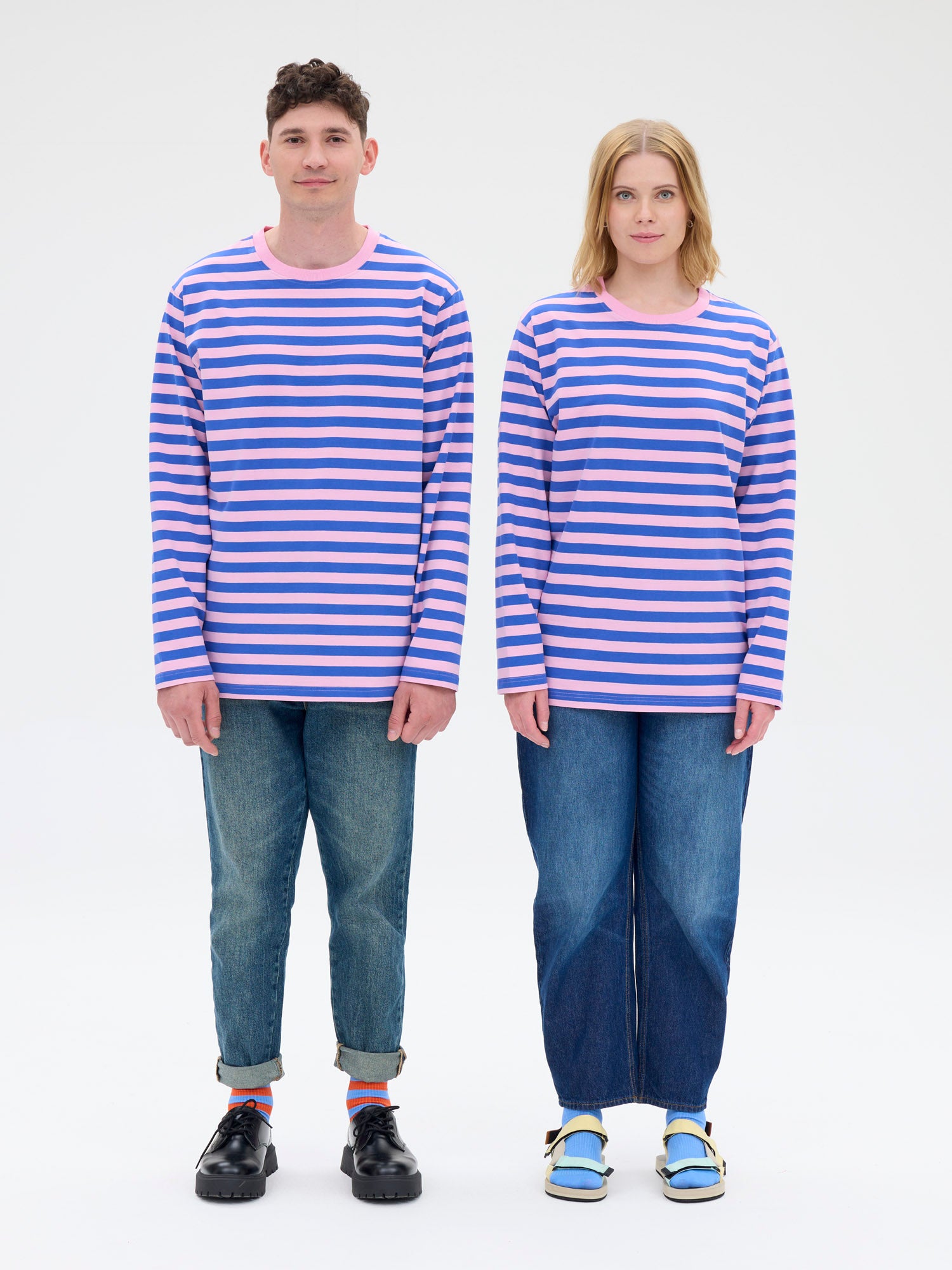 Unisex Paita Modesto Raita, Pinkki/Sininen