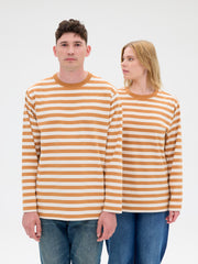 Modesto Unisex Paita Raita, Ruskea/Valkoinen