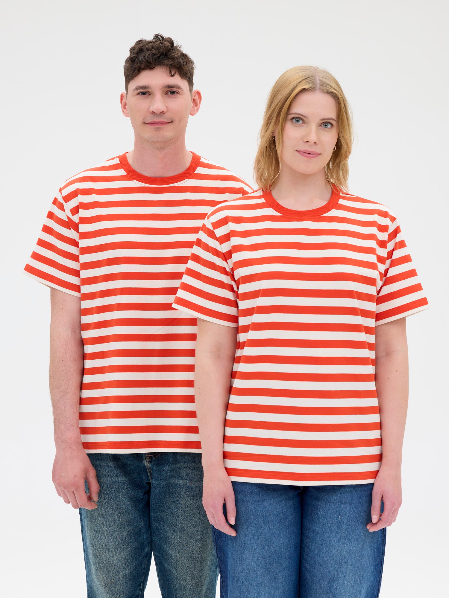 Unisex T-paita Novato Raita, Punainen/Valkoinen