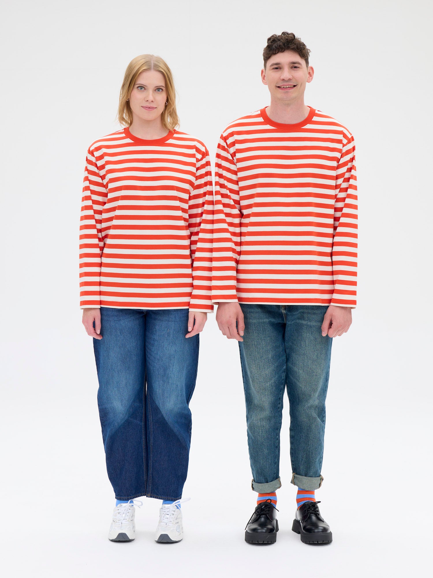 Unisex Paita Modesto Raita, Punainen/Valkoinen