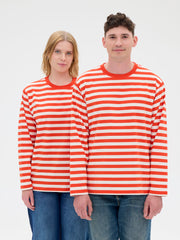 Modesto Unisex Paita Raita, Punainen/Valkoinen