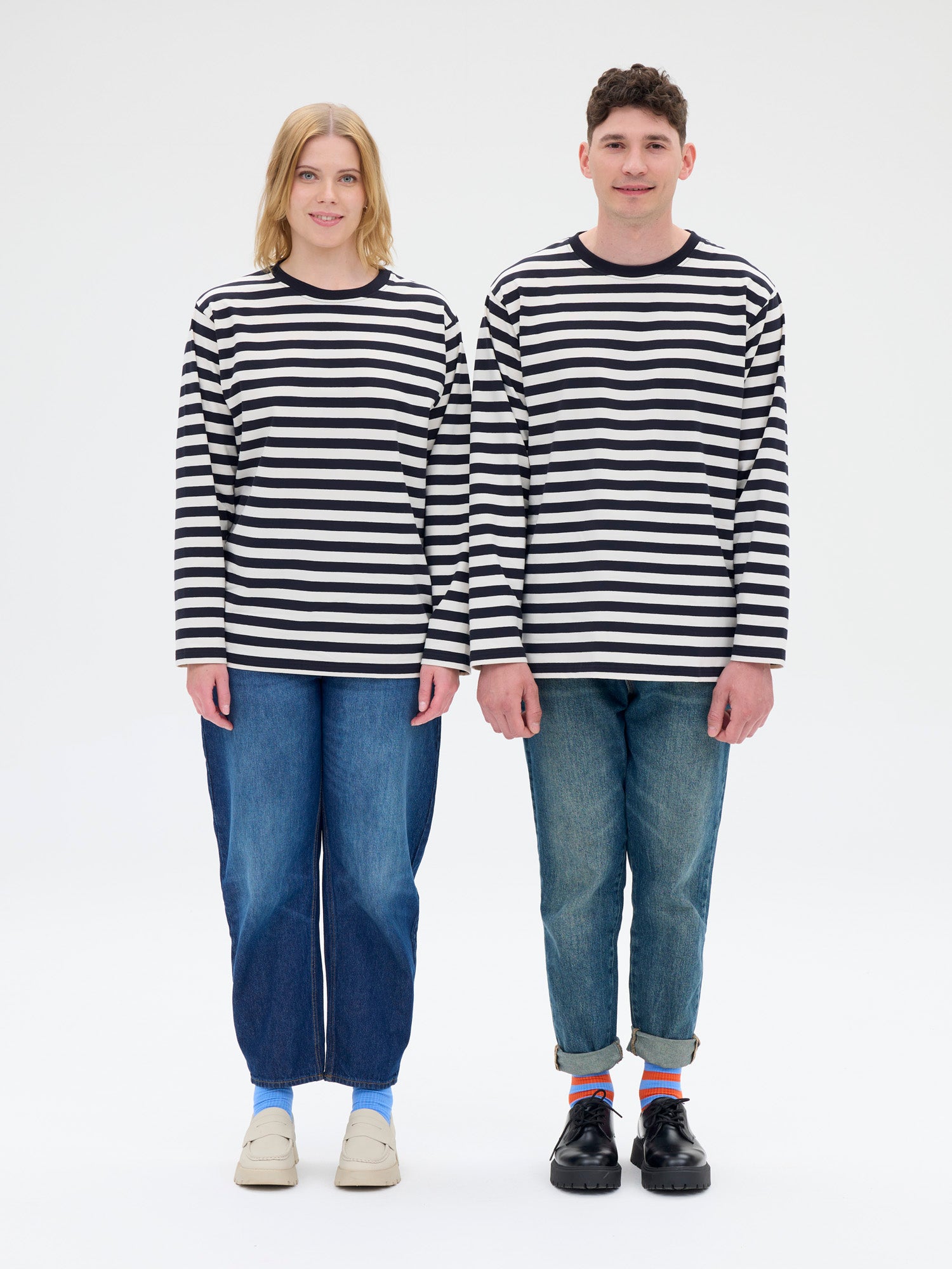 Unisex Paita Modesto Raita, Musta/Valkoinen