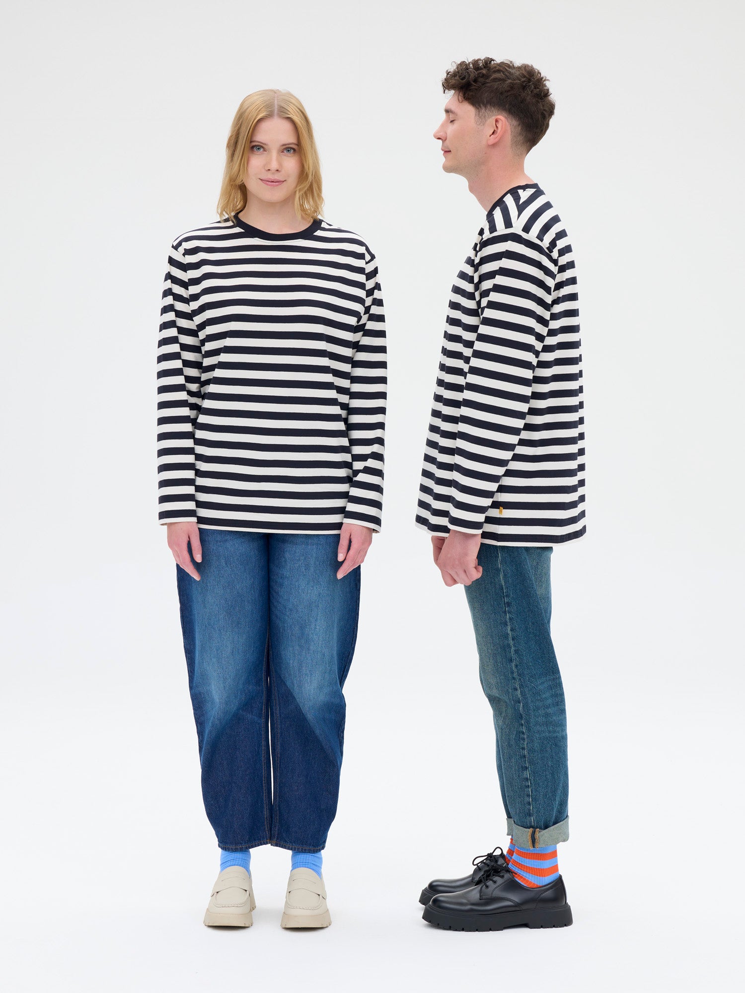 Unisex Paita Modesto Raita, Musta/Valkoinen