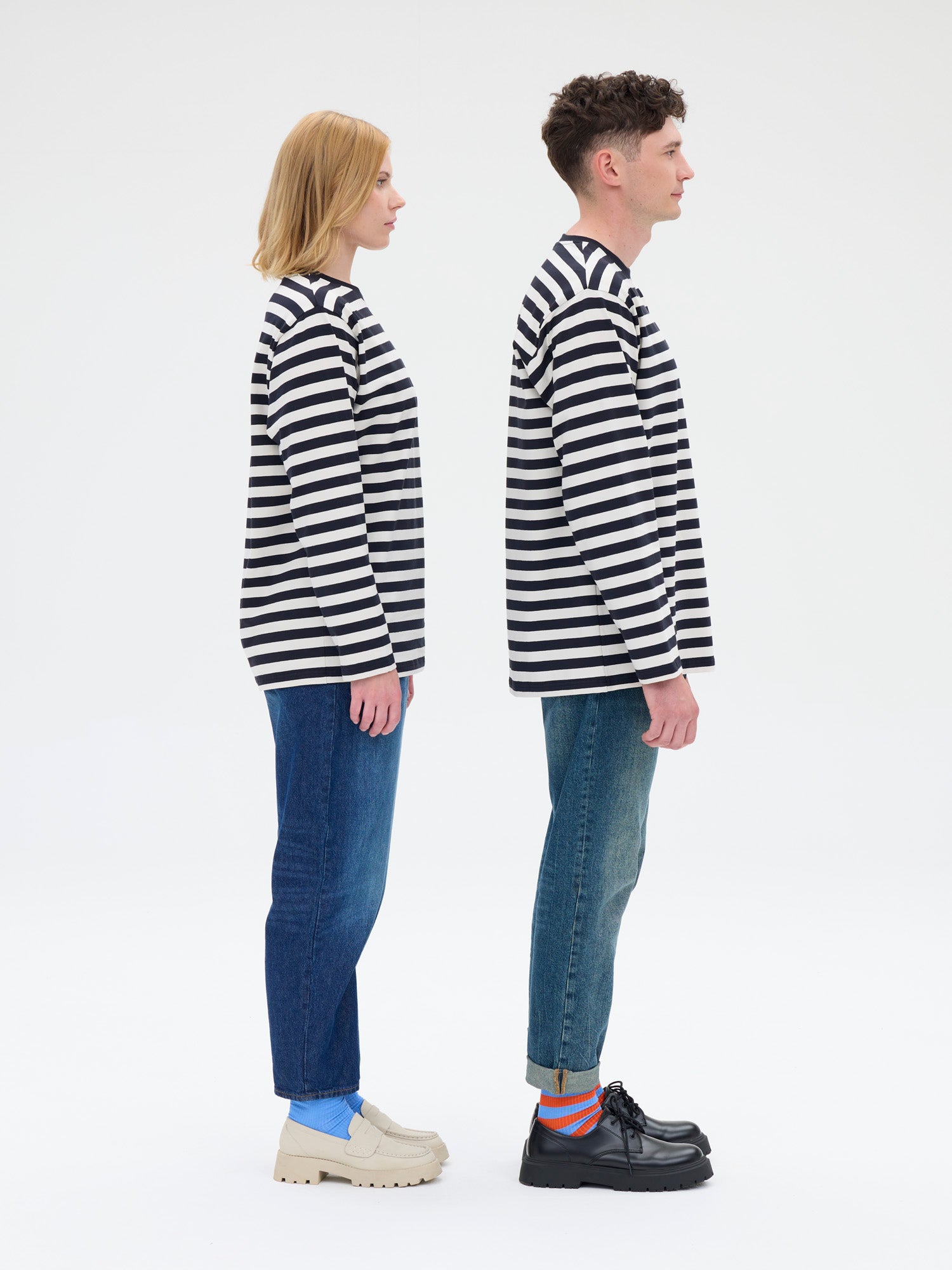 Unisex Paita Modesto Raita, Musta/Valkoinen