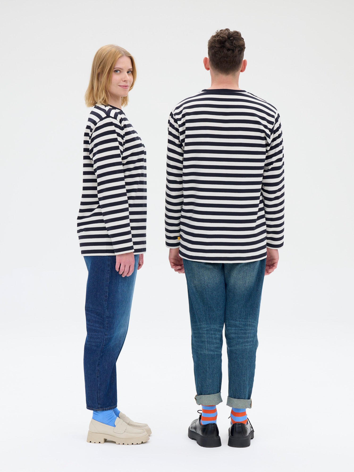 Unisex Paita Modesto Raita, Musta/Valkoinen