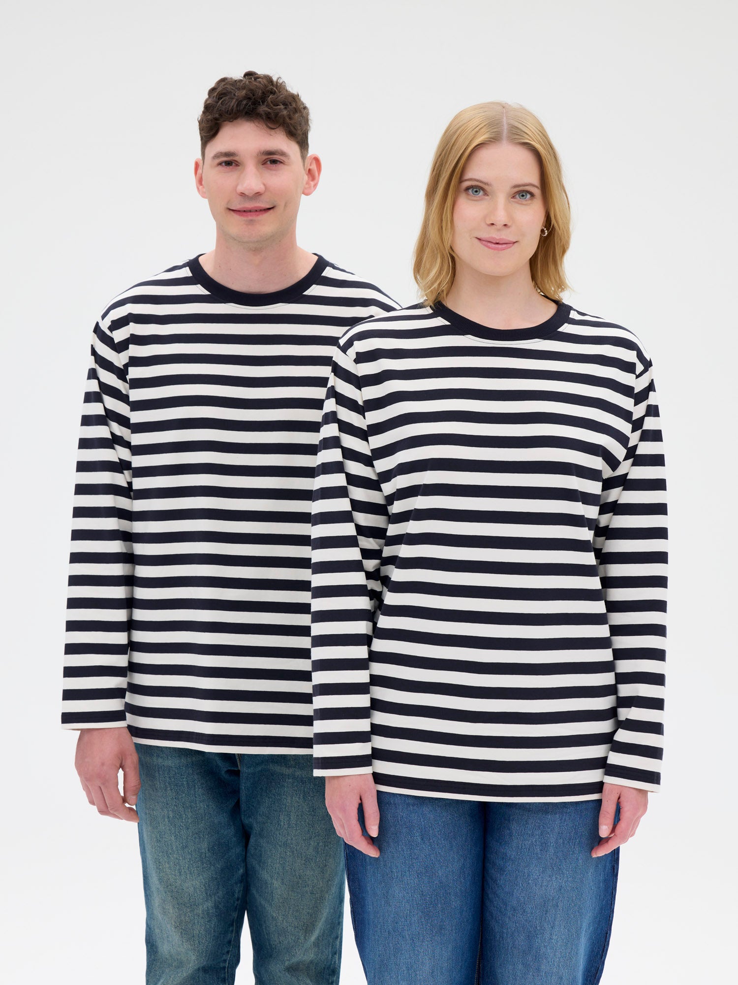 Unisex Paita Modesto Raita, Musta/Valkoinen