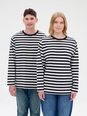 Modesto Unisex Paita Raita, Musta/Valkoinen