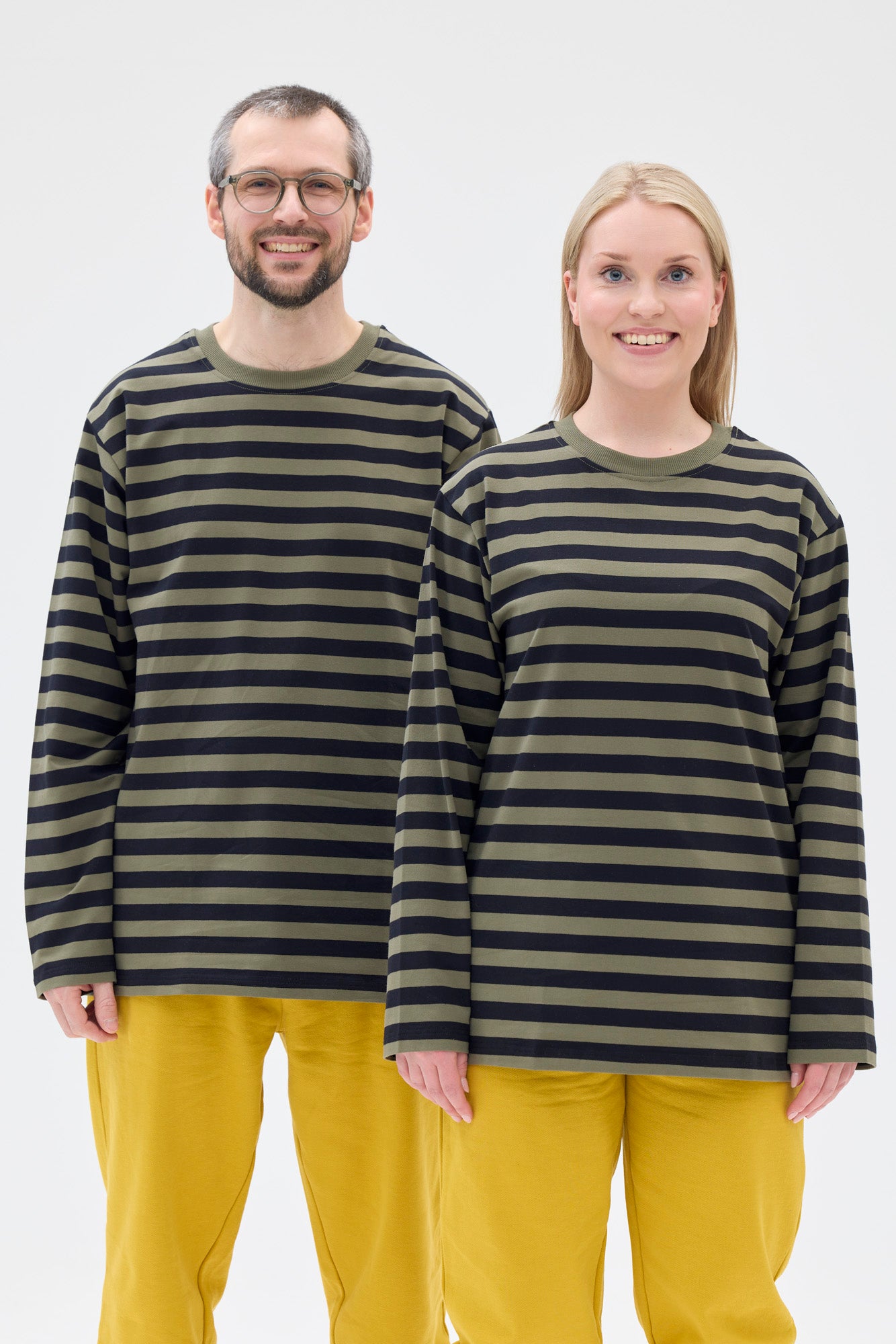 Modesto Unisex Striped Shirt, Black/Green