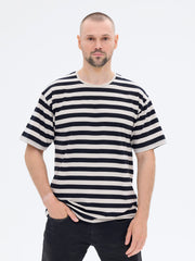 Marko T-Shirt Stripe, Grey/Black
