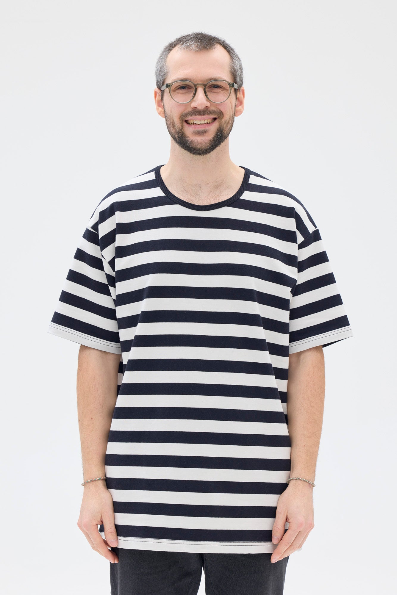Matti T-shirt Stripe, Black/White